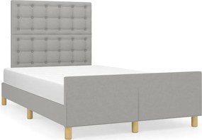 vidaXL Cadru de pat fără saltea țesătură gri deschis 120x190 cm