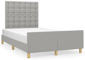 3270541 vidaXL Cadru de pat cu tăblie, gri deschis, 120x190cm, material textil