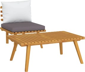 vidaXL Set mobilier de grădină cu perne, 2 piese, lemn masiv de acacia