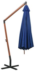 Umbrela suspendata cu stalp, albastru azur, 3,5x2,9 m lemn brad azure blue, 3.5 x 2.9 m