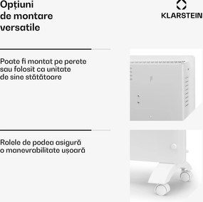 Klarstein Bansin Crystal Smart, radiator cu convector, 1500 W, 5 - 50 °C, control prin aplicație