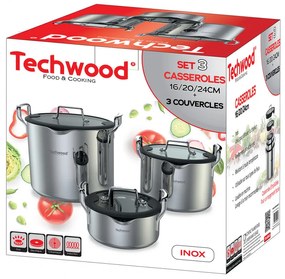 Set 6 oale Techwood TSI-606CA, 6 piese, Depozitare, Inductie, Inox