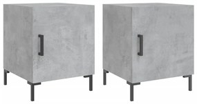 827573 vidaXL Noptiere, 2 buc., gri beton, 40x40x50 cm, lemn compozit