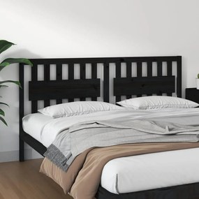Tablie de pat, negru, 185,5x4x100 cm, lemn masiv de pin 1, Negru, 185.5 x 4 x 100 cm