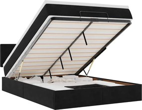 vidaXL Cadru de pat otoman cu saltea neagră 140x190cm catifea