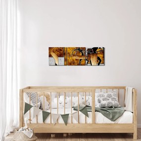 Tablou - Motiv cultura africană (cu ceas) (90x30 cm)