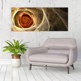 Tablou - Trandafiri abstracți în culori aprinse (120x50 cm)