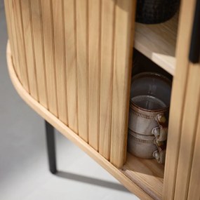 Dulap în culoare naturală cu aspect de lemn de stejar 100x118 cm Nola – Unique Furniture