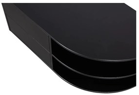 Masă TV modulară neagră din lemn masiv de pin 78x40 cm Finca – WOOOD