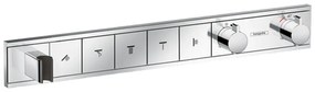 Baterie dus incastrata cu 5 functii Hansgrohe Rainselect cu termostat crom lucios