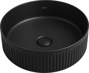 Mexen Grovo chiuvetă pe blat cu striații 35 x 35 cm, negru mat - 22303585