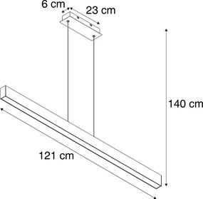 Lampă suspendată albă incl. LED cu dimmer în 3 trepte 2700-4000K cu comutator DIP - Keane