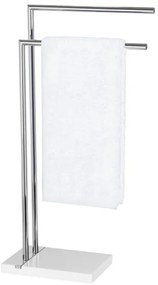 WENKO 20487100 - Suport pentru prosoape NOBLE, 45,5 x 82 cm, crom lucios/alb