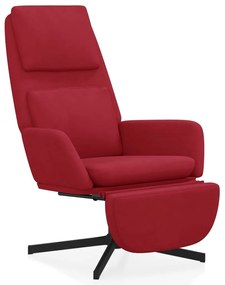 3097814 vidaXL Scaun de relaxare cu taburet, roșu vin, catifea