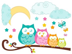 Autocolant Ambiance Owls in family