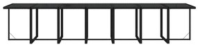 Set mobilier de gradina cu perne, 19 piese, negru, poliratan Negru si alb crem, masa + 18x fotoliu, 1