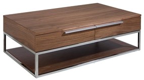 Masuta de cafea moderna design LUX Walnut and Chrome