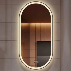 Oglindă Baie LED și Dezaburire Elit's Premium cu Senzor Touch, Lumina Rece, Caldă și Neutră, 50x100cm,