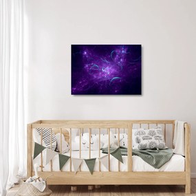 Tablou pe sticlă cu abstracțiune modernă în albastru (70x50 cm)