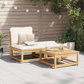 366491 vidaXL Set mobilier de grădină cu perne, 3 piese, lemn masiv acacia