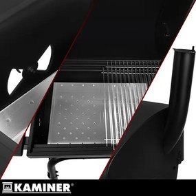 Grătar mare pentru grătar cu cărbuni, cu capac și termometru