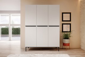 Dulap Nicole 150 cm - alb mat / picioare negre
