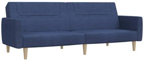 337409 vidaXL Canapea extensibilă cu 2 locuri, albastru, material textil