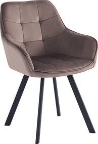Scaun PETIN, stofa catifelata gri - Bluvel 38, 59x62x85 cm