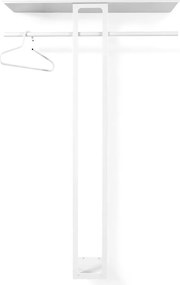 Cuier de perete alb cu raft din oțel 100 cm Luno Large – Spinder Design