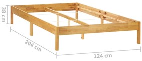 Cadru de pat, 120 x 200 cm, lemn masiv de stejar 120 x 200 cm