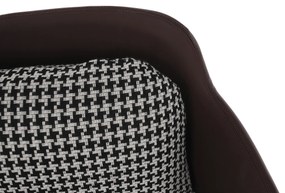 Fotoliu design, model alb-negru/ piele ecologică maro, EMREN