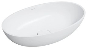 Omnires Shell M+ lavoar 60x35 cm oval de blat alb SHELLUNBM