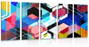 Tablou 5-piese geometrie abstractă