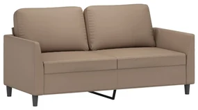 348922 vidaXL Canapea cu 2 locuri, cappuccino, 140 cm, piele ecologică