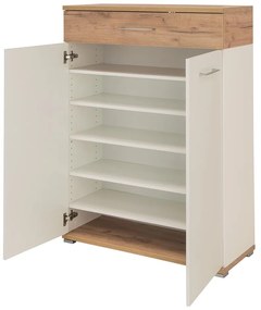 Pantofar alb cu sertar cu aspect de lemn de stejar Topix – Germania