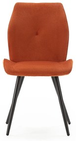 Scaune de dining portocalii 2 buc. din catifea reiată Adaya – Marckeric