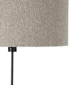 Lampa de podea neagra reglabila cu abajur boucle taupe 50 cm - Parte