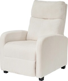 Fotoliu de relaxare, Spatar Rabatabil 135°, Suport picioare extensibil, Material textil Corduroy, Bej 033-1
