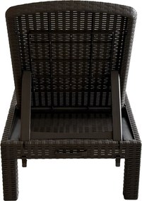 şezlong de grădină poziţionabil, maro, ZAMA