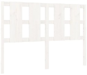 Tablie de pat, alb, 140,5x4x100 cm, lemn masiv de pin 1, Alb, 140.5 x 4 x 100 cm
