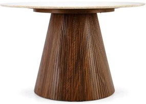 Masă de bucătărie Linwood, piatră / nuc