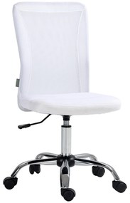 Vinsetto Scaun de birou ergonomic înălțime reglabilă picior cromat pivotant 360° îmbrăcăminte plasă albă | Aosom Romania
