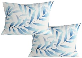 Set 2 huse decorative pentru perna din microfibra KOVENDI 50x70 cm, albastru-alb