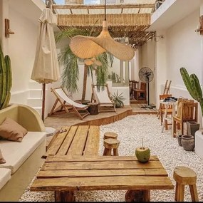 Lustră pe cablu Immax 08289L SOMBRERO 1xE27/40W/230V d. 70 cm ratan