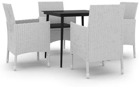 3099746 vidaXL Set mobilier de grădină cu perne 5 piese poliratan & sticlă
