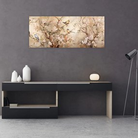 Tablou - Pictură de păsări de epocă II. (120x50 cm)