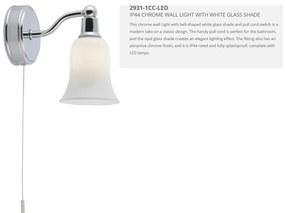 Aplica de perete pentru baie IP44 Belvue 2931-1CC-LED SRT