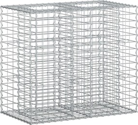 vidaXL Pat ridicat din gabion Argintiu 90 x 50 x 80 cm Oțel Galvanizat
