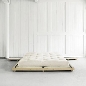 Pat matrimonial din lemn masiv de pin cu somieră 160x200 cm Dock – Karup Design