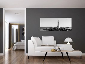 Tablou - Far de pe coastă, Santa Cruz, California (120x50 cm)